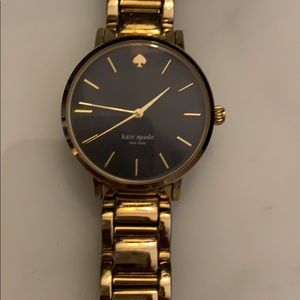 Kate Spade gramercy gold watch with black face